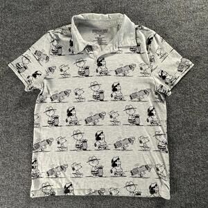 Peanuts Graphic Print Men's Polo Shirt Medium #652